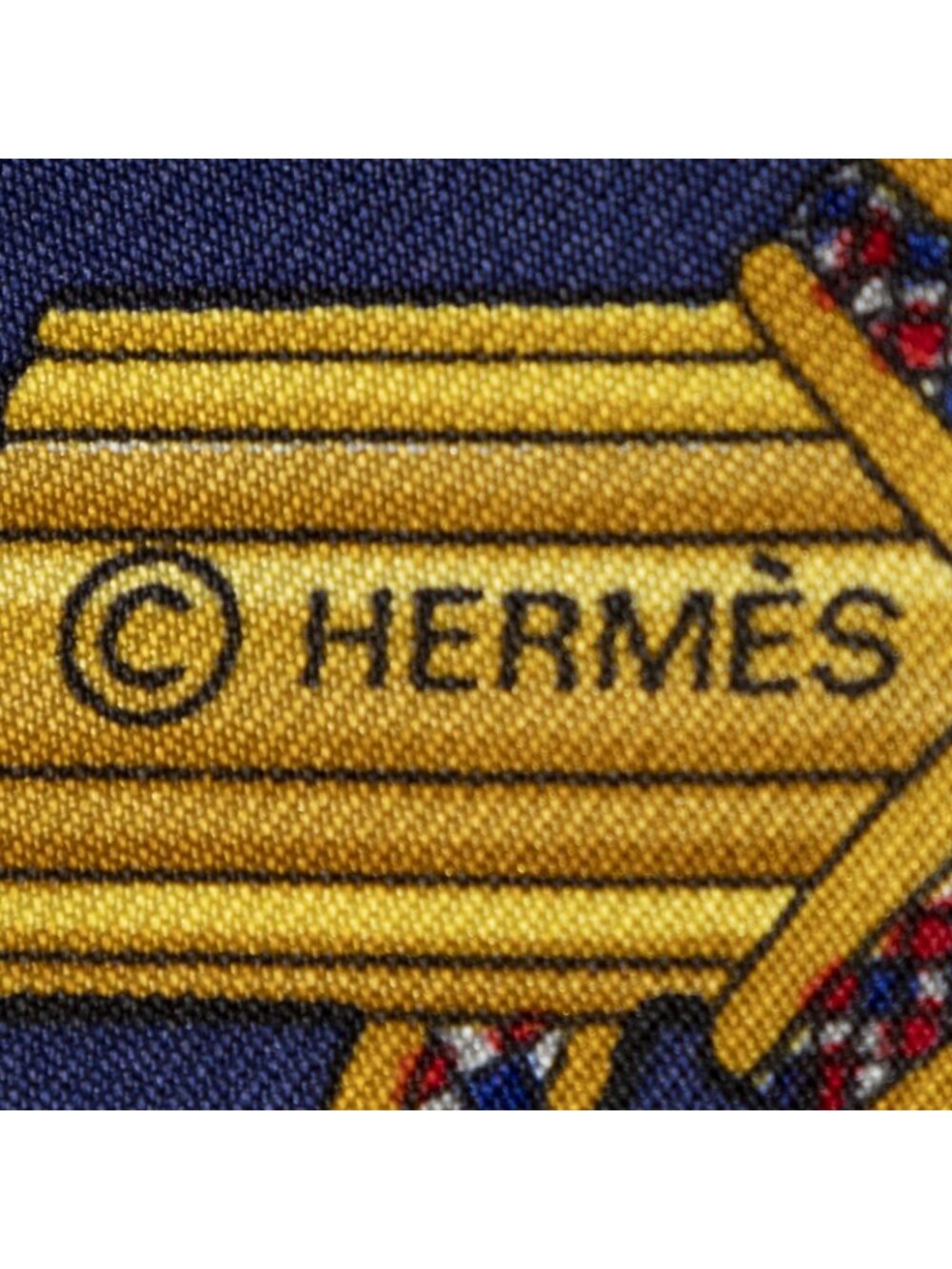 Hermes Scarf Teal Navy Goldtwill Silk - Picture 4 of 5